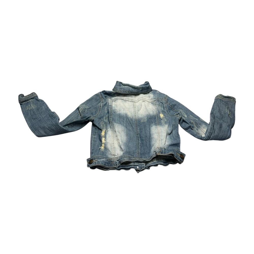 Joujou Distressed Light Wash Denim Trucker Jacket Small - Picture 7 of 9